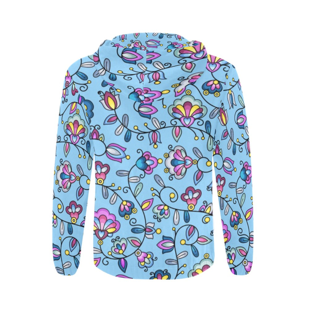 Autumn Bundle Blessing Blue Men's Zipper Hoodie