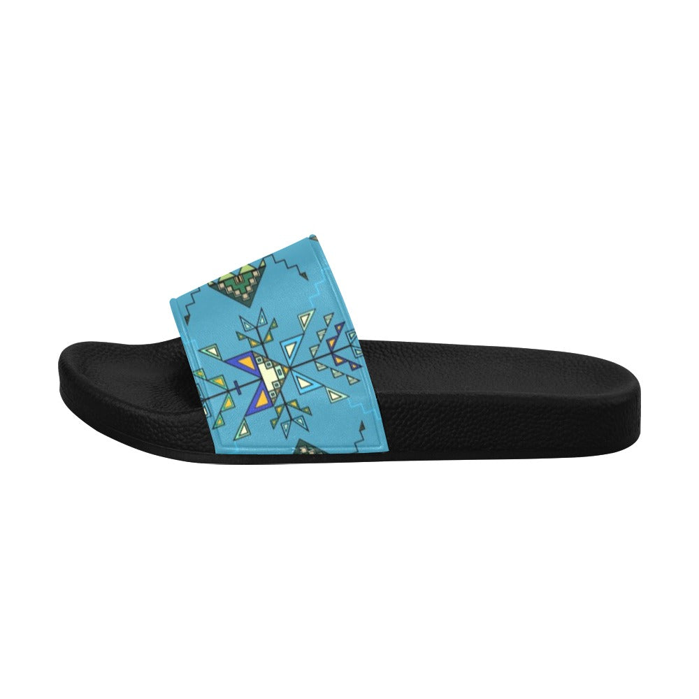 Bear Shield Blue Women's Slide Sandals
