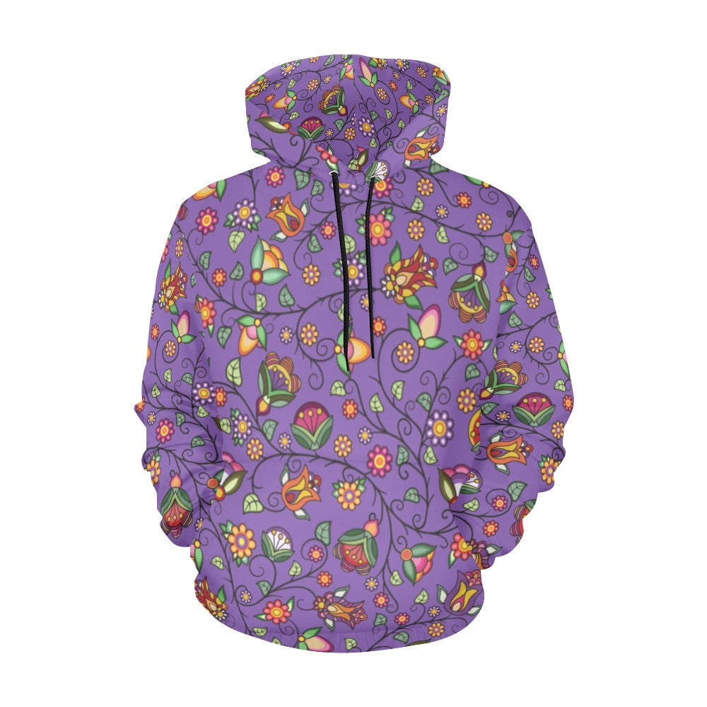 Heartbeat Petals Purple Hoodie for Men (USA Size)