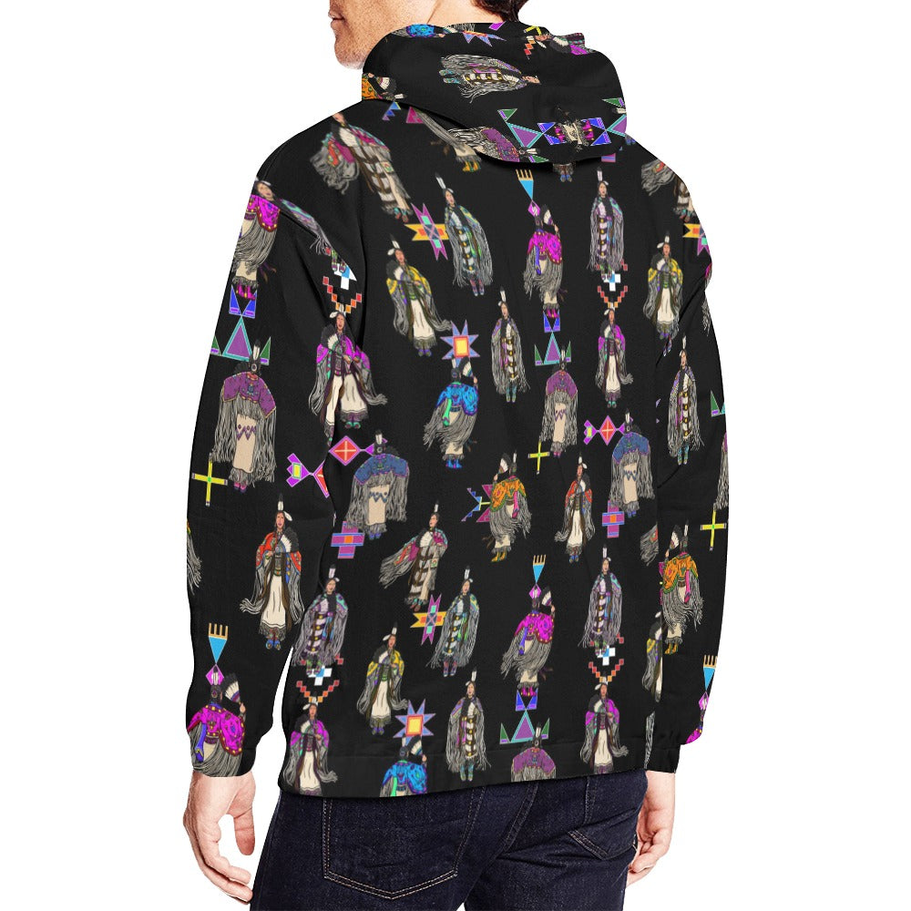 Women's Tradish Dancers Black Hoodie for Men (USA Size)