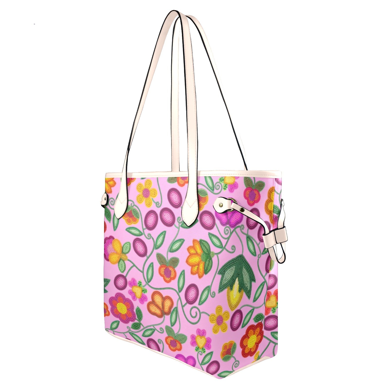 Boreal Bounty Pink Clover Canvas Tote Bag