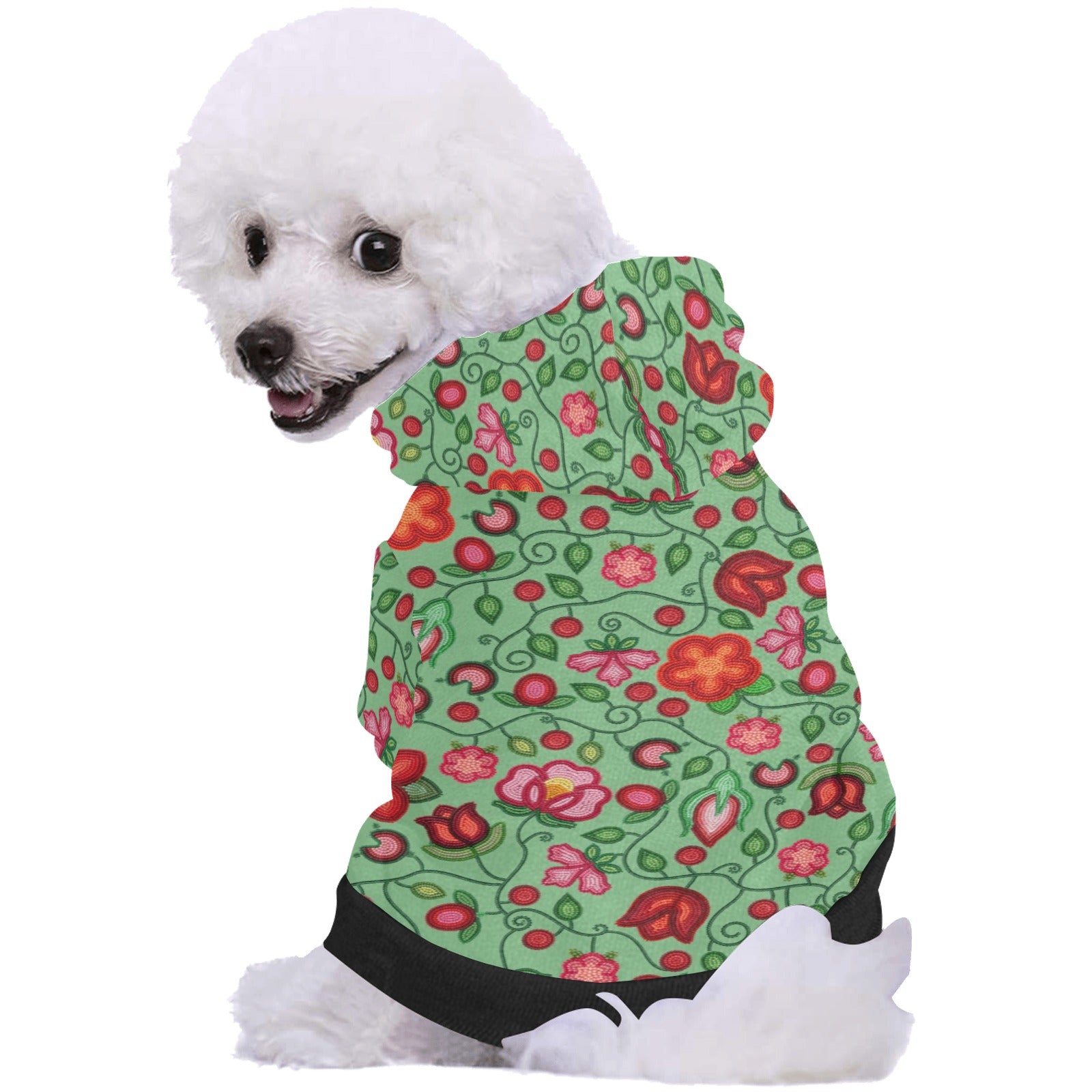Rose Reverie Green Pet Dog Hoodie
