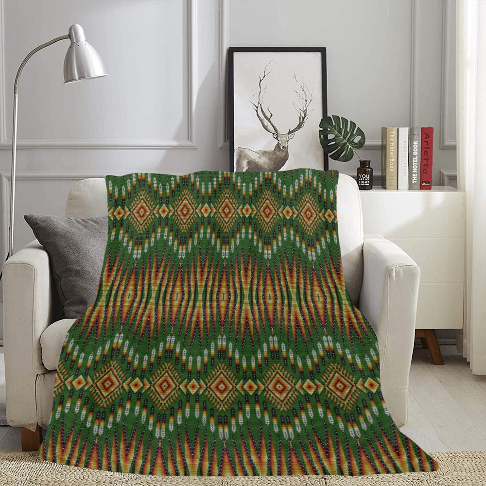 Fire Feather Green Ultra-Soft Micro Fleece Blanket 60"x80"