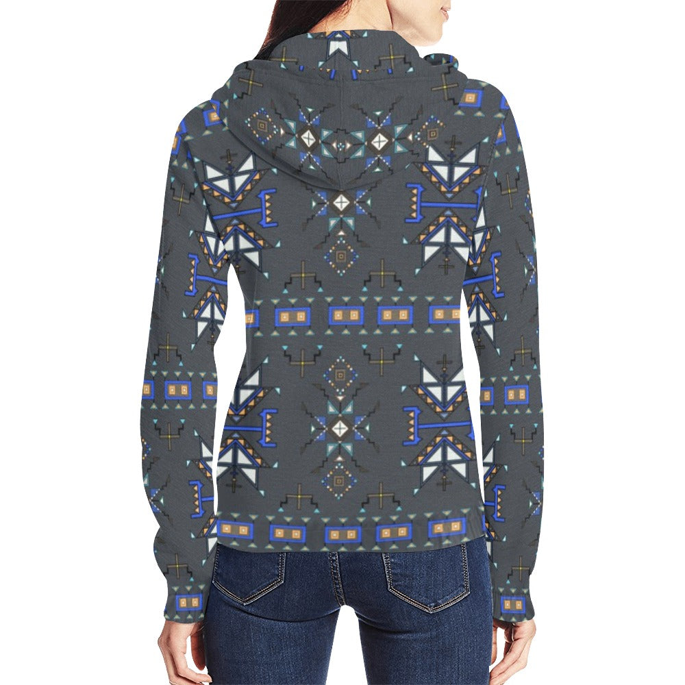 Eagle Strike Gray Full Zip Hoodie for Women