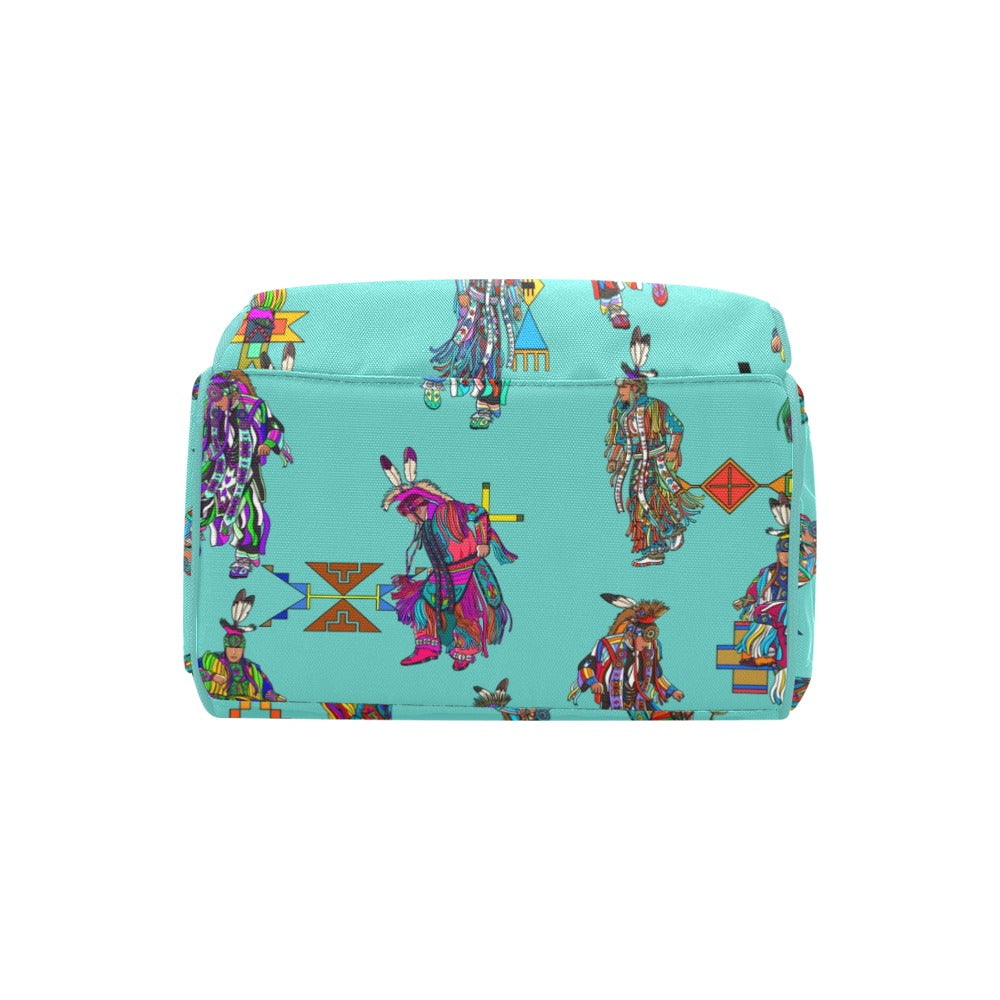 Men's Grass Dancers Eggshell Blue Multi-Function Diaper Backpack/Diaper Bag