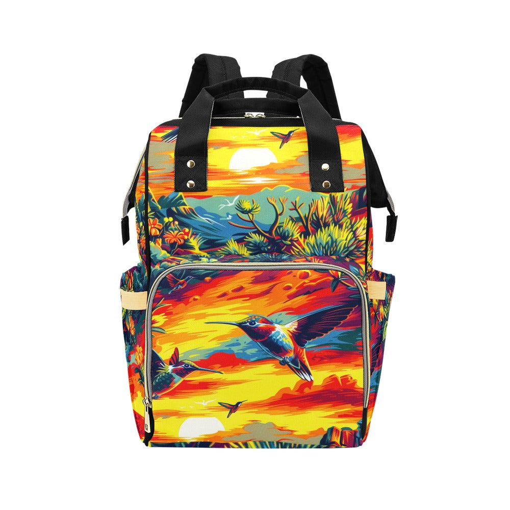 Happy Hummingbirds Multi-Function Diaper Backpack/Diaper Bag