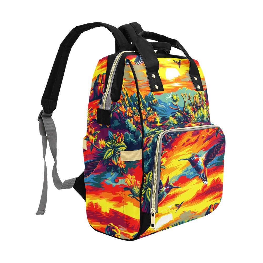Happy Hummingbirds Multi-Function Diaper Backpack/Diaper Bag