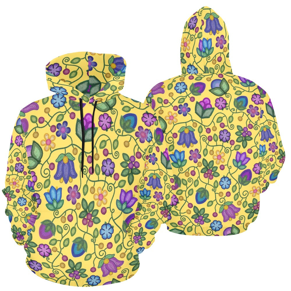 Bloom Uplift Yellow All Over Print Hoodie for Women (USA Size)