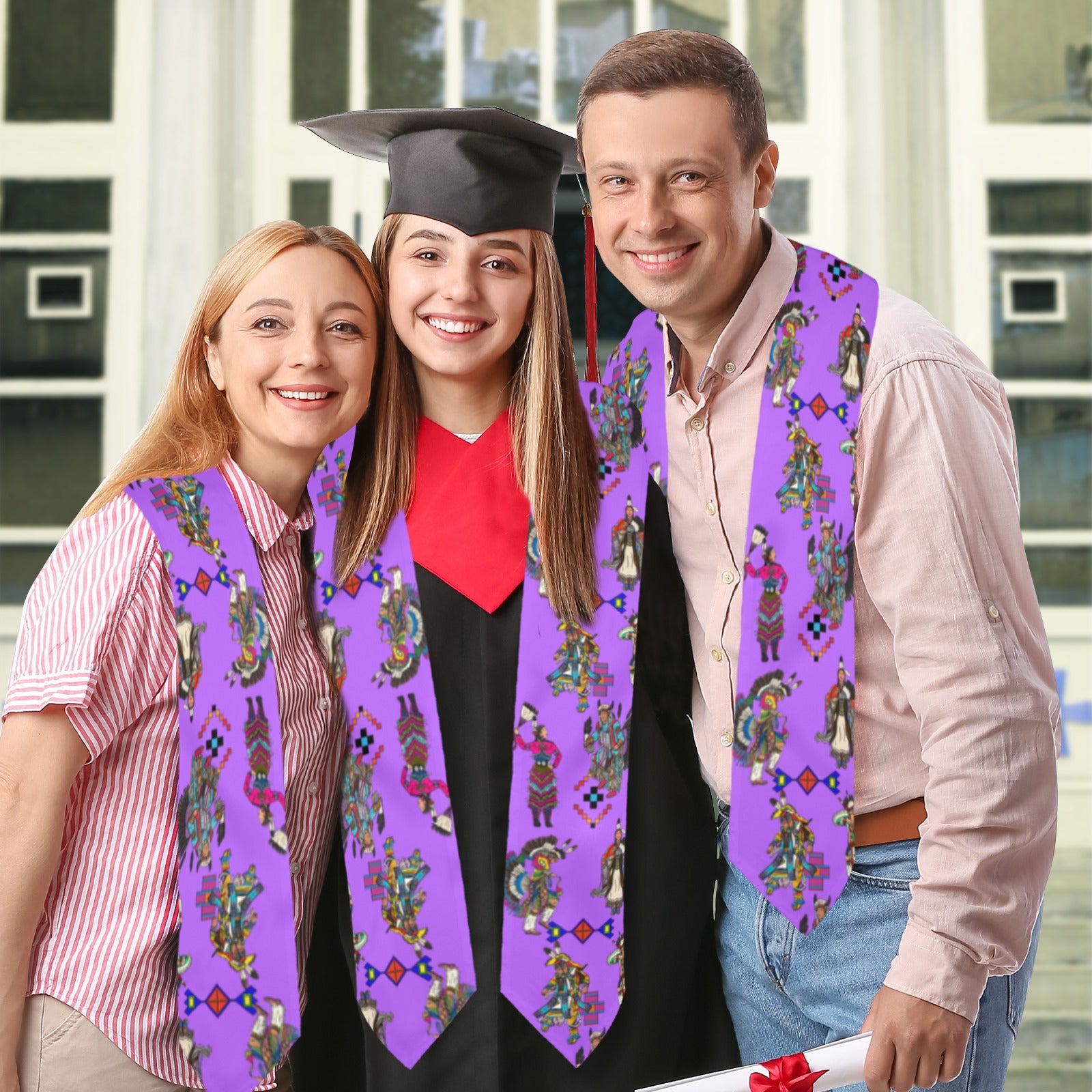 Grand Entry Dancers Purple Graduation Stole