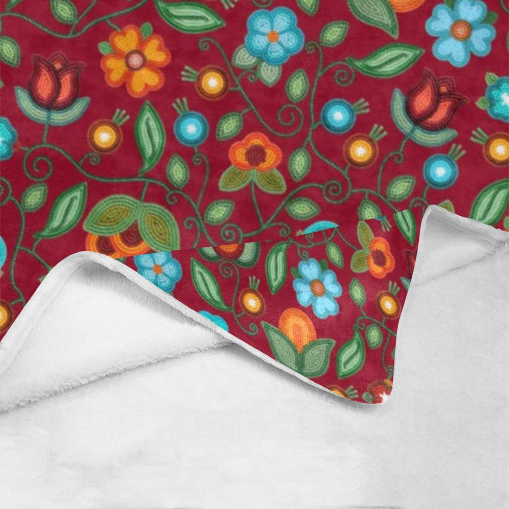 Prairie Fire Petals Red Ultra-Soft Micro Fleece Blanket 60"x80"