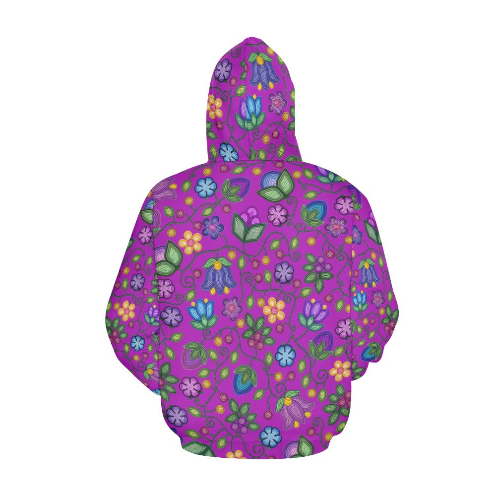 Bloom Uplift Purple All Over Print Hoodie for Women (USA Size)