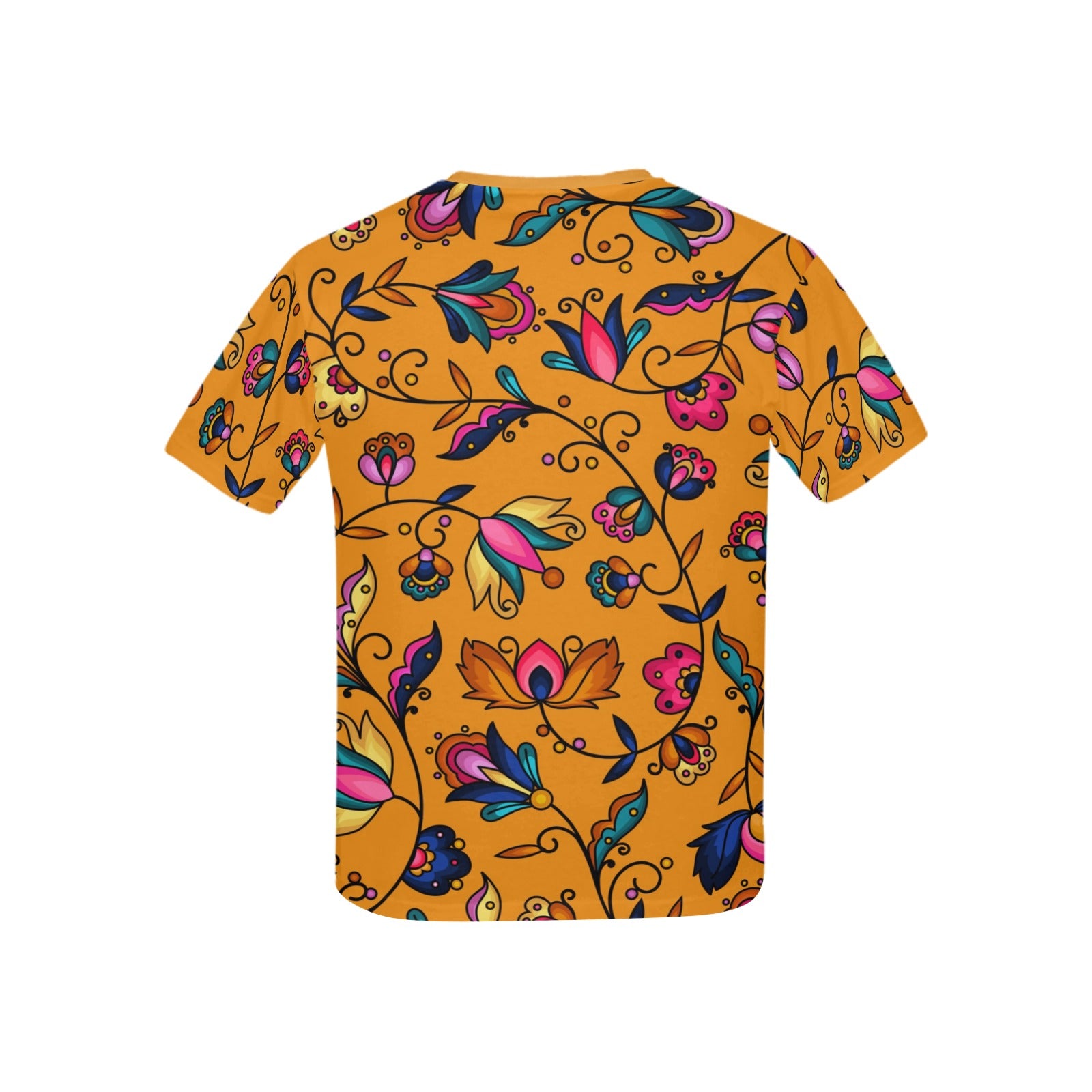 Copper Prairie Petals Orange Kids' T-shirt (USA Size)