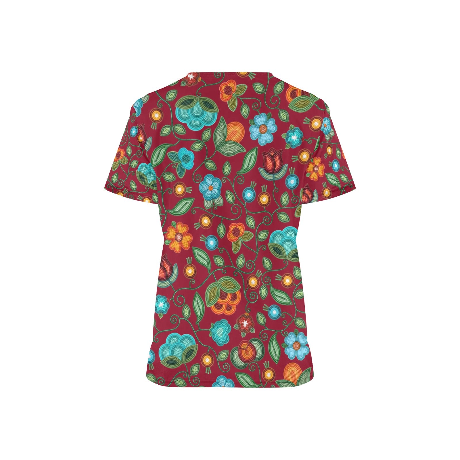 Prairie Fire Petals Red Scrub Top