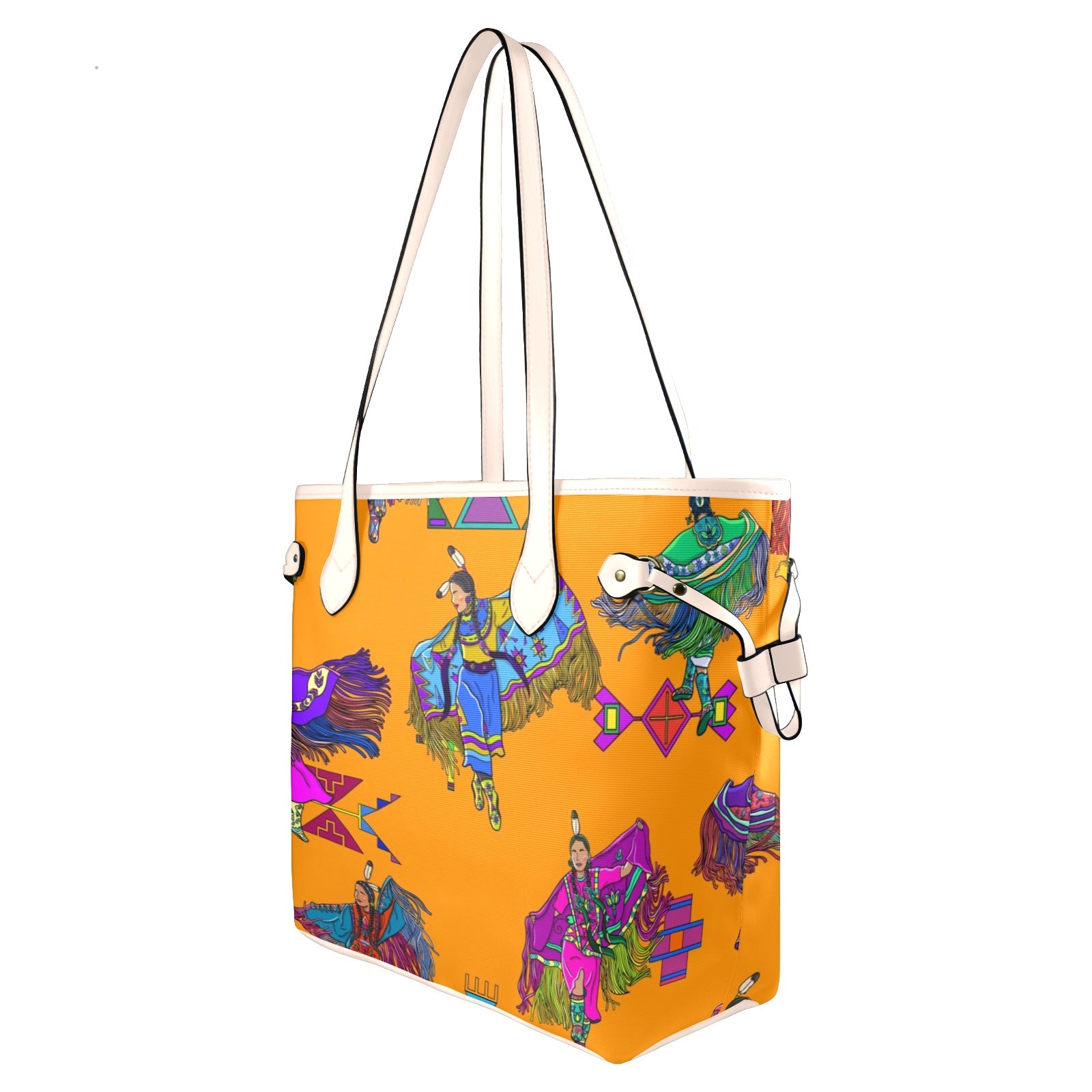 Women's Fancy Dancers Orange Clover Canvas Tote Bag