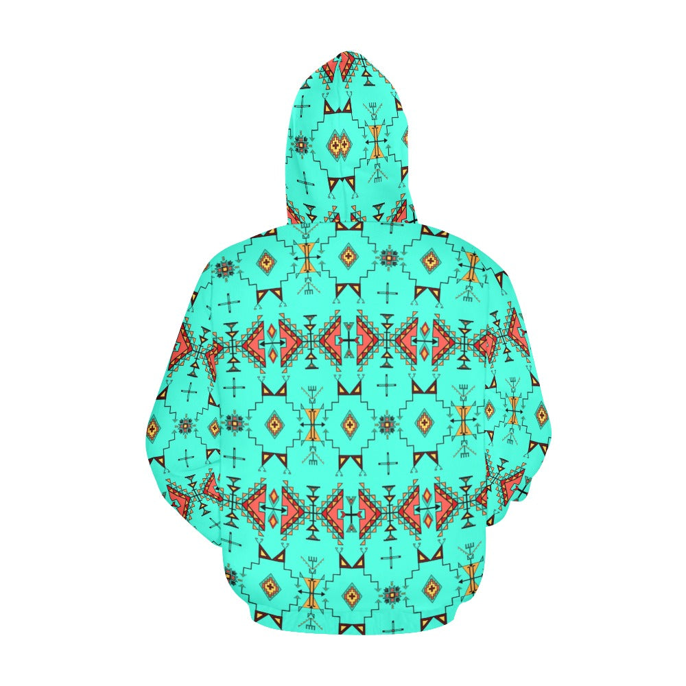Thunder Flight Turquoise Hoodie for Women (USA Size)