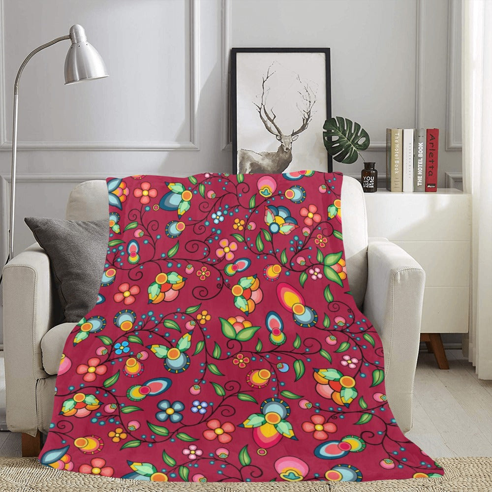 Floral Bounty Magenta Ultra-Soft Micro Fleece Blanket 60"x80"