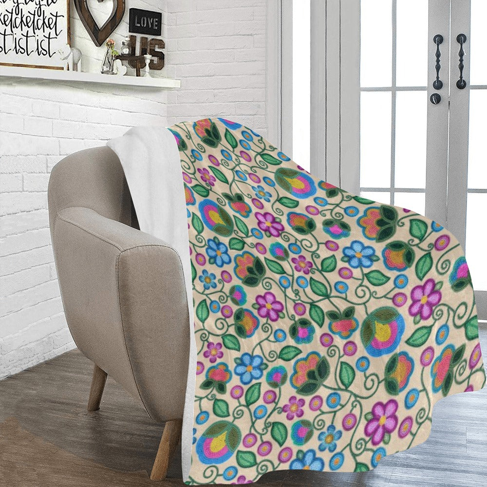 Turquoise Sunbeam Cream Ultra-Soft Micro Fleece Blanket 60"x80"