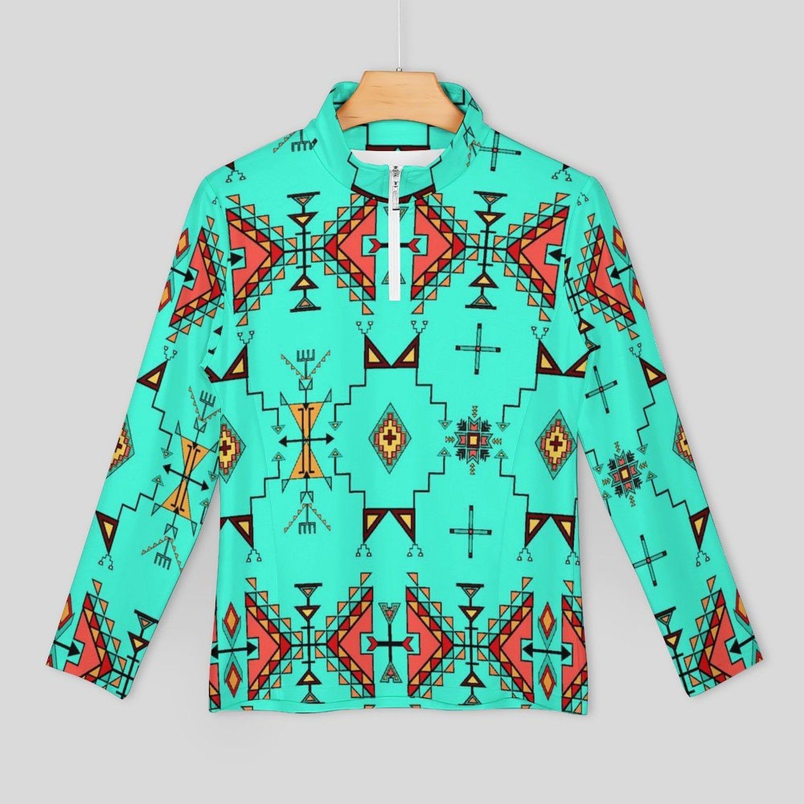 Thunder Flight Turquoise Long Sleeve Yoga Shirt