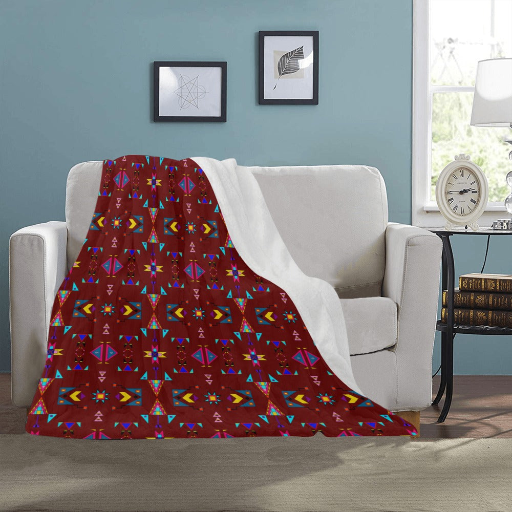 Enemy Territory Dark Maroon Ultra-Soft Micro Fleece Blanket 40"x50"