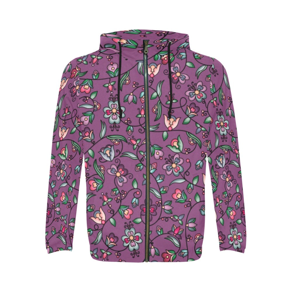 Amber Evening Garland Purple Men's Zipper Hoodie