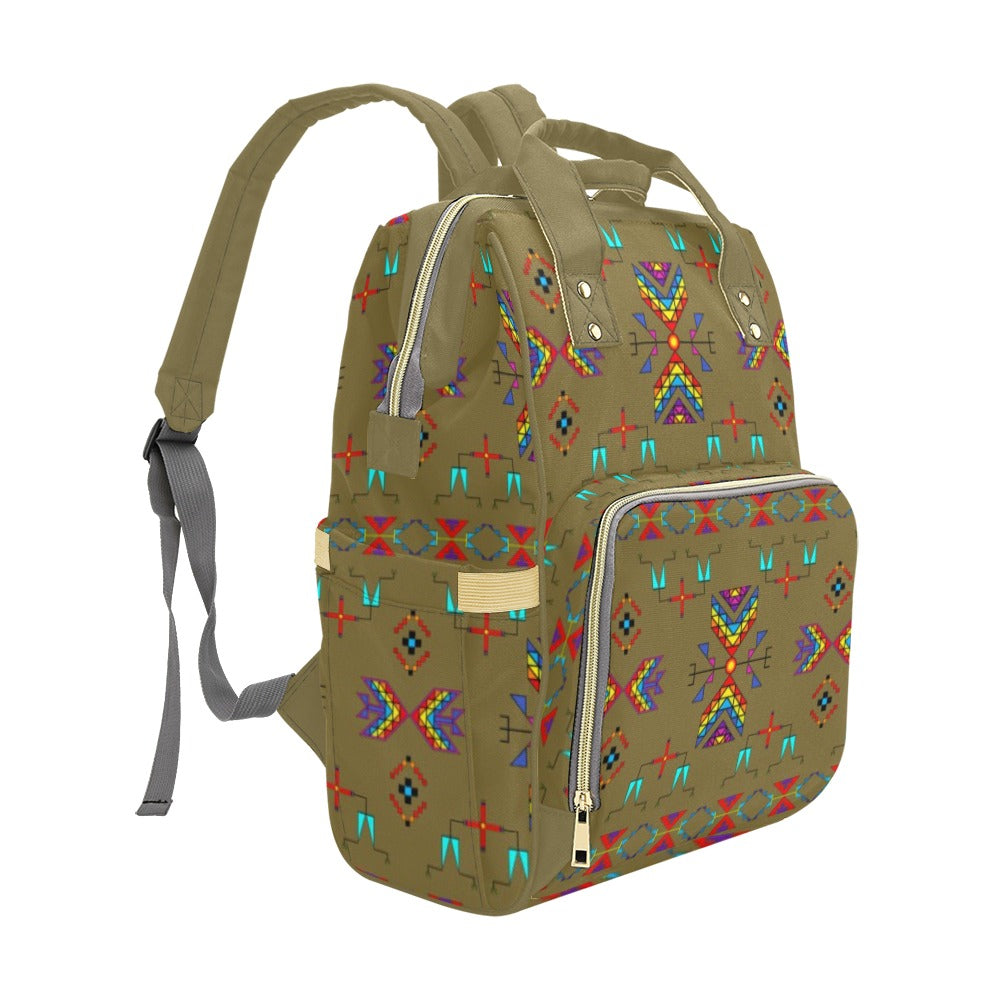 Rainy Chief Rainbow Sage Grass Multi-Function Diaper Backpack/Diaper Bag