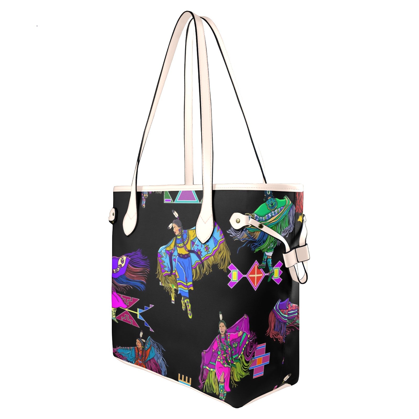 Women's Fancy Dancers Black Clover Canvas Tote Bag