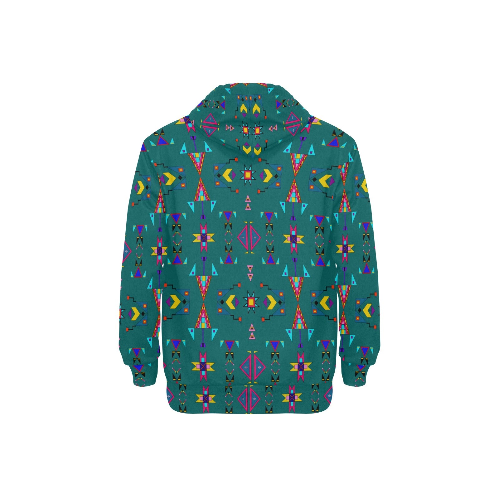 Enemy Territory Teal Men's Long Sleeve Fleece Hoodie
