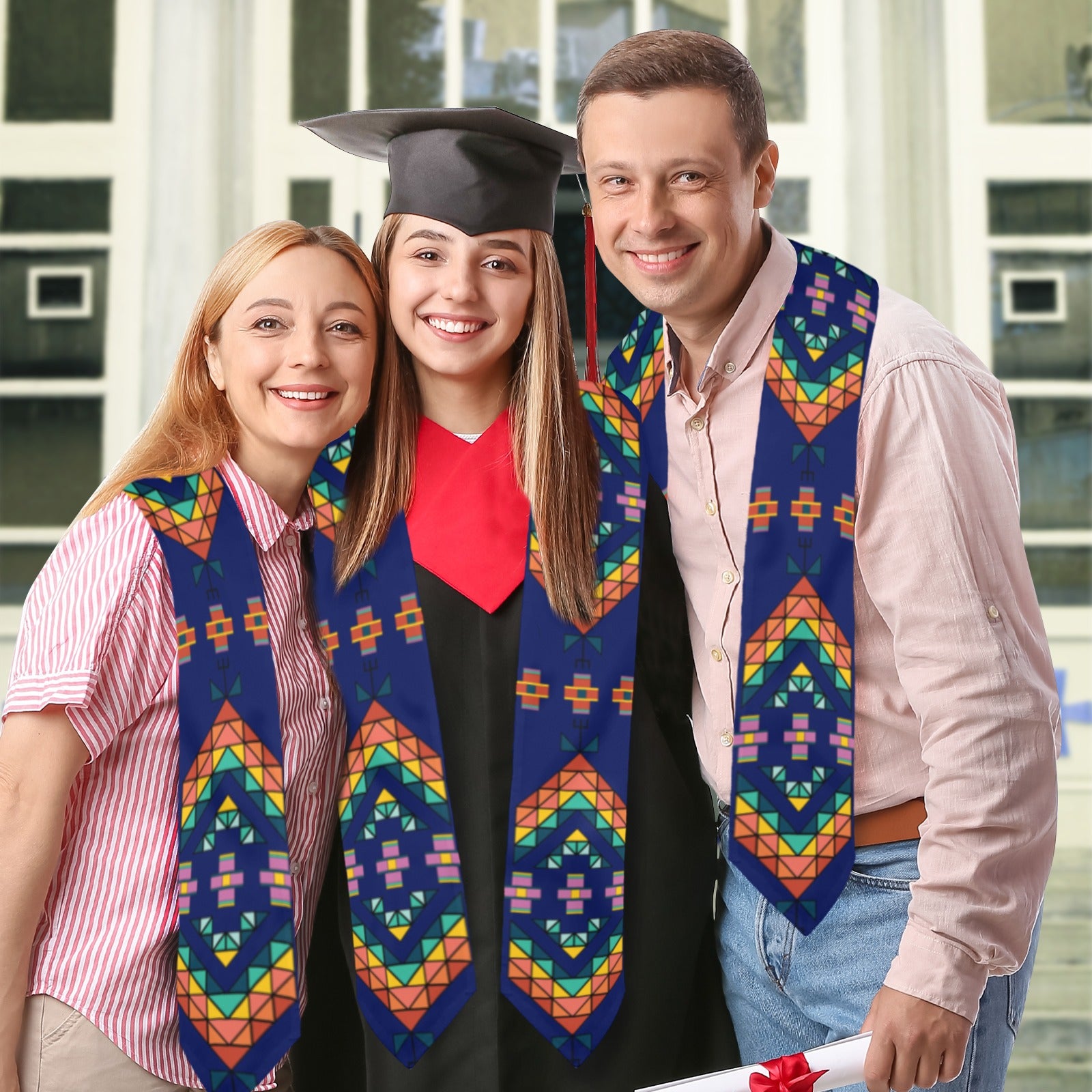 Travois Tipi Blue Graduation Stole