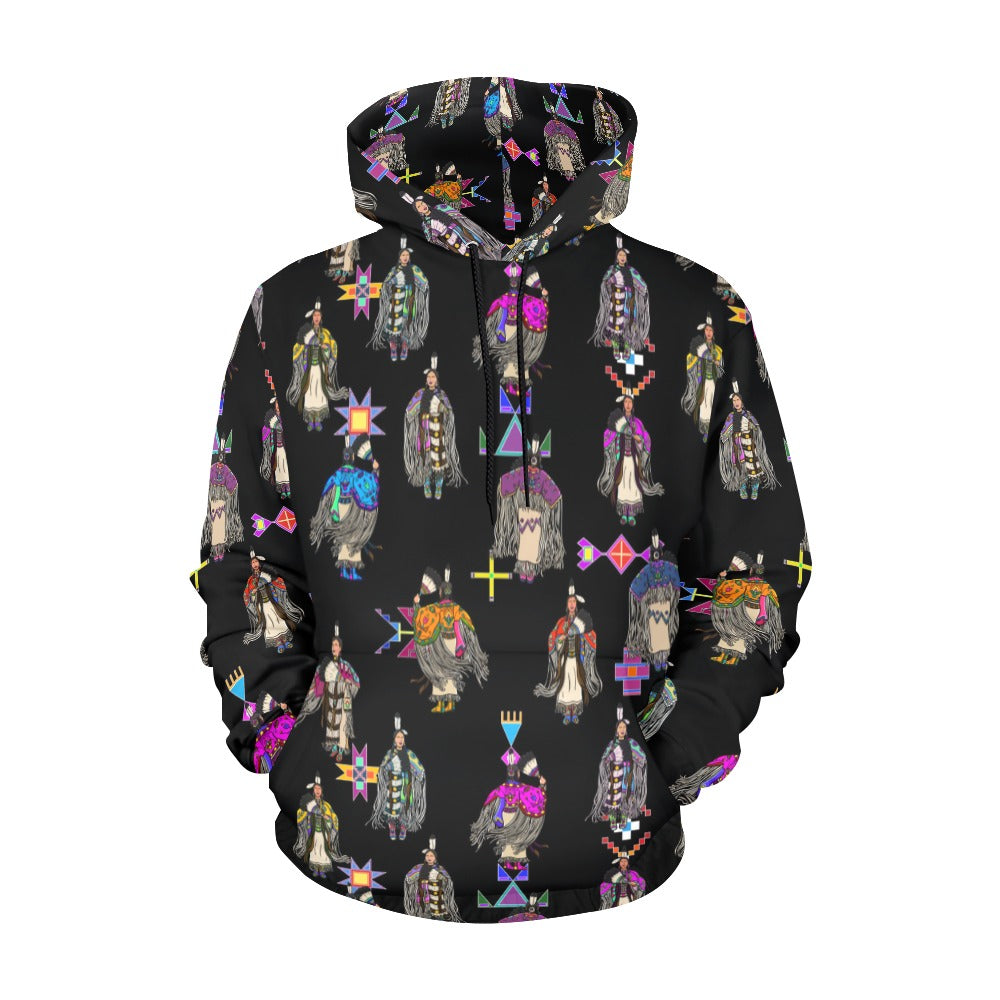 Women's Tradish Dancers Black Hoodie for Men (USA Size)