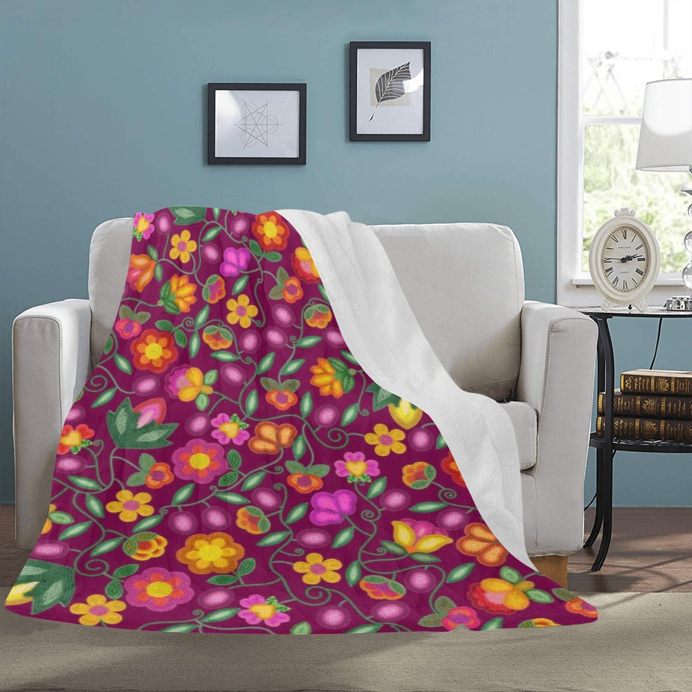 Boreal Bounty Dark Magenta Ultra-Soft Micro Fleece Blanket 60"x80"
