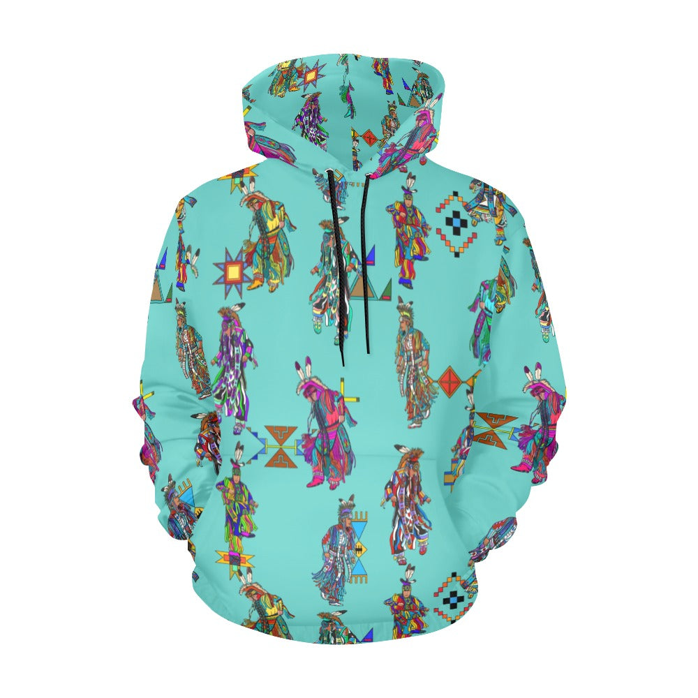 Men's Grass Dancers Eggshell Blue Hoodie for Men (USA Size)