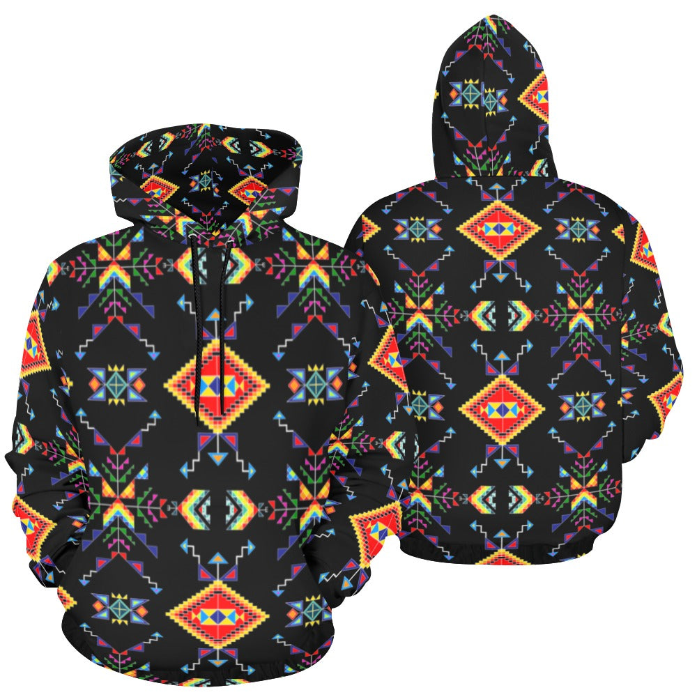 Buffalo Jump Black All Over Print Hoodie for Men (USA Size) (Model H13)