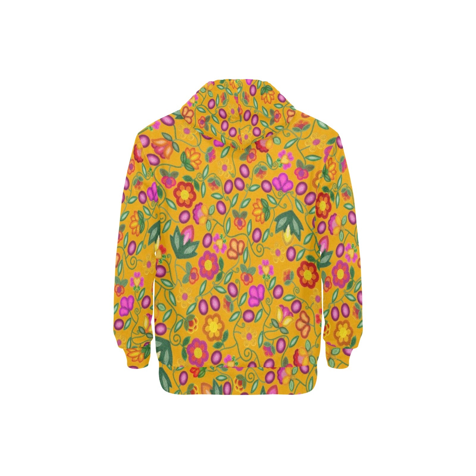 Boreal Bounty Yellow Men's Long Sleeve Fleece Hoodie