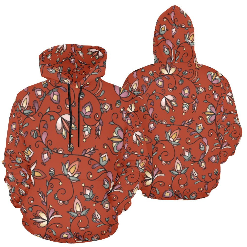 Burnt Sky Petals Red Hoodie for Men (USA Size)