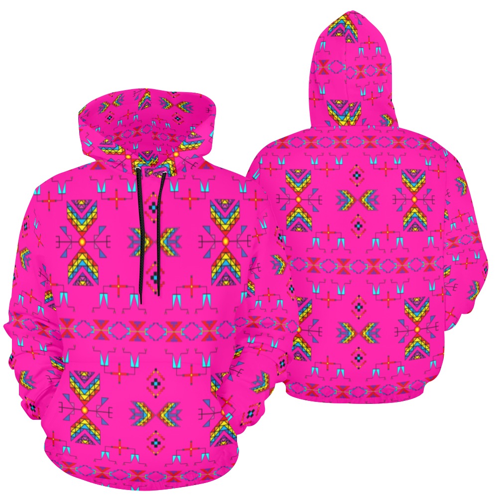 Rainy Chief Rainbow Hot Pink Hoodie for Men (USA Size)