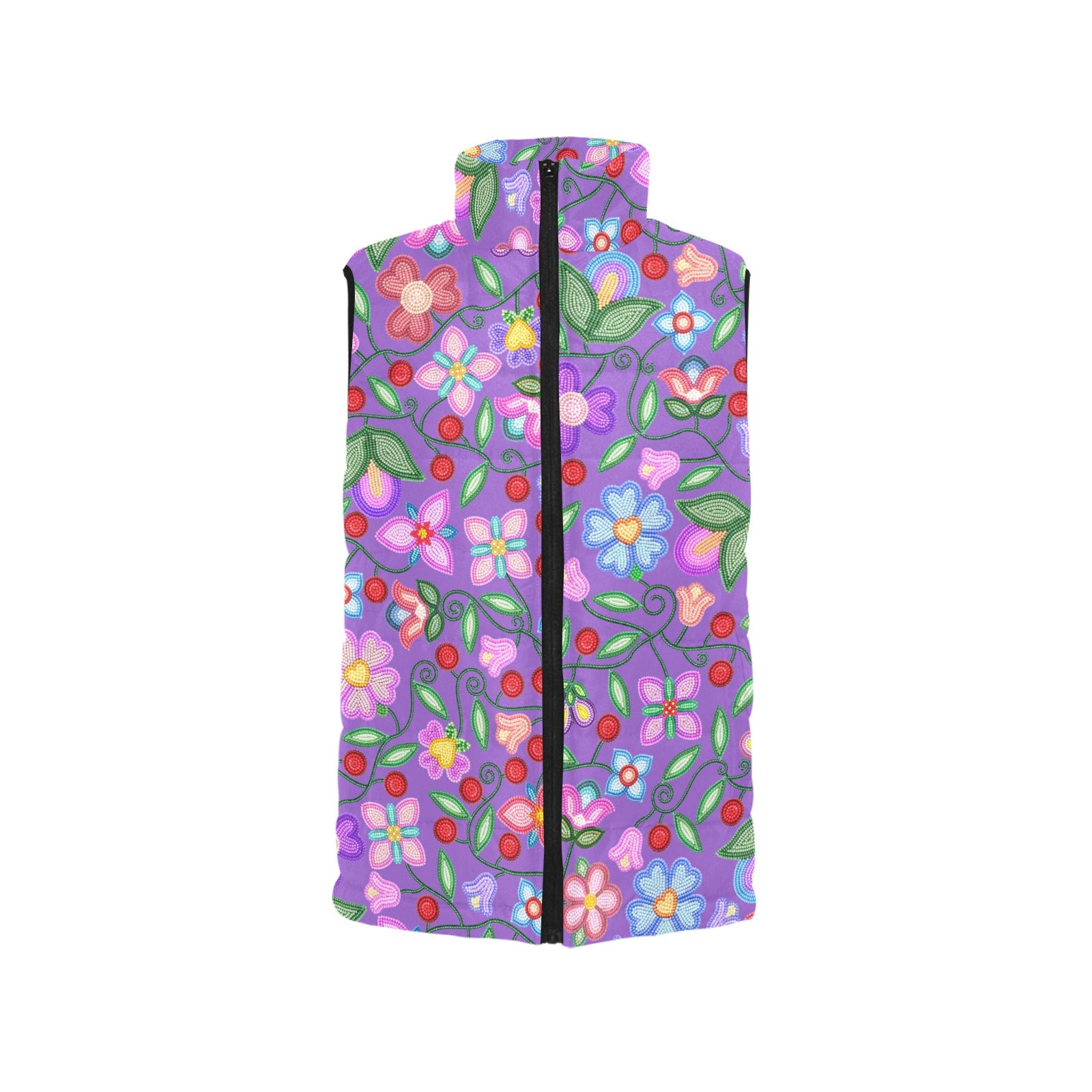 Petal Harmony Lavender Women's Padded Vest Jacket
