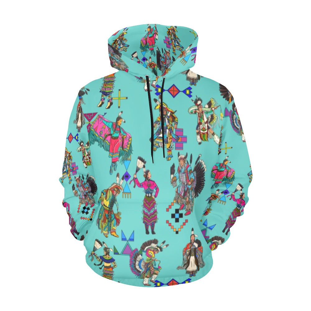 Grand Entry Dancers Eggshell Blue Hoodie for Men (USA Size)