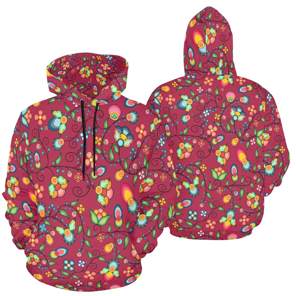 Floral Bounty Magenta Hoodie for Men (USA Size)