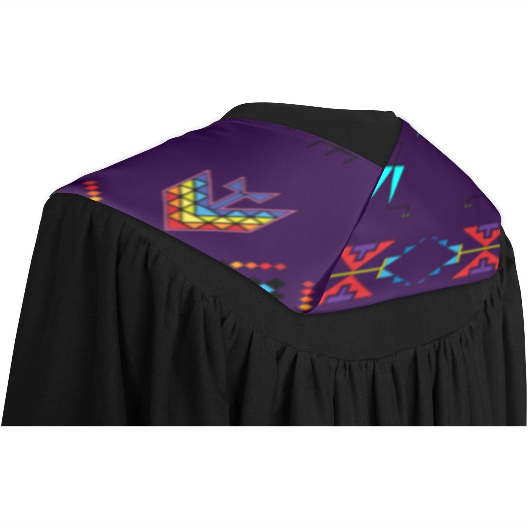 Rainy Chief Rainbow Dark Purple Graduation Stole