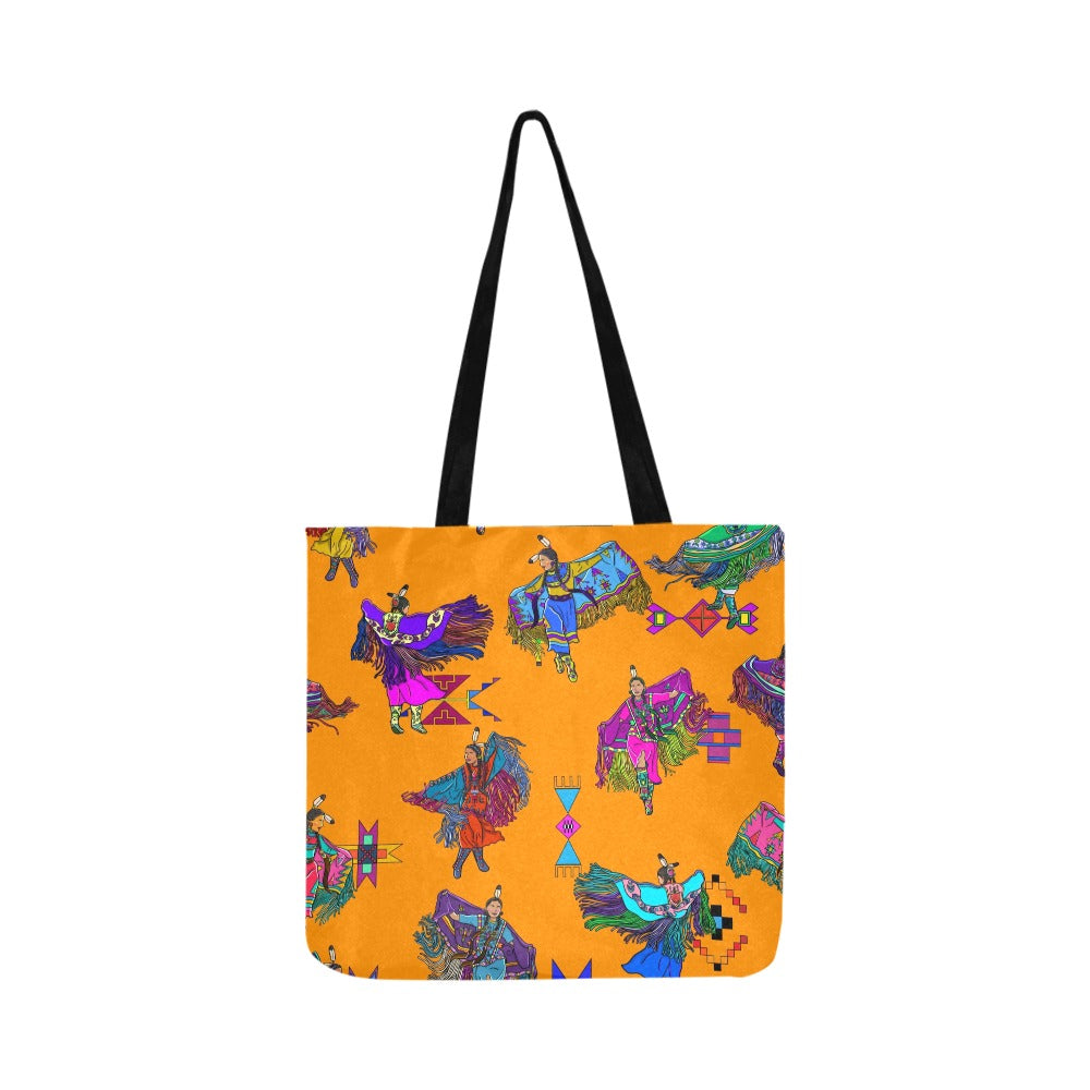 Women's Fancy Dancers Orange Reusable Shopping Bag (Two sides)
