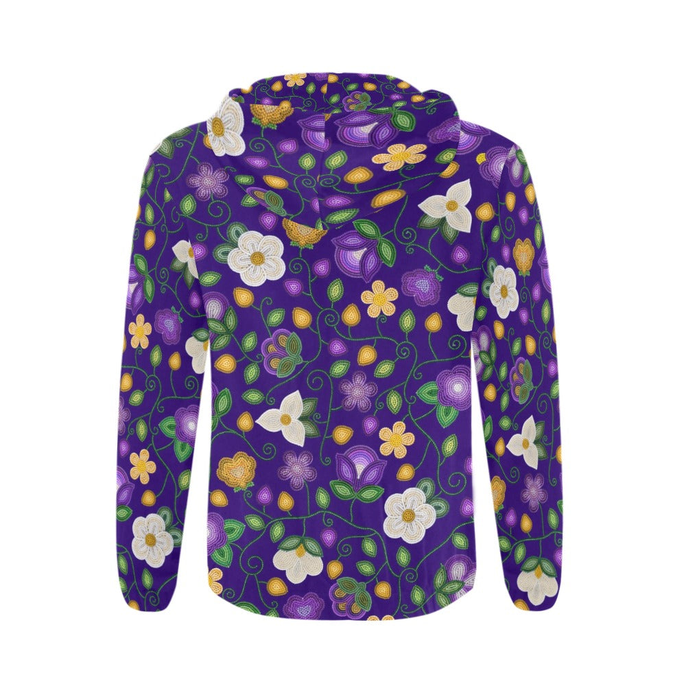 Midnight Moss Bloom Aubergine Men's Zipper Hoodie
