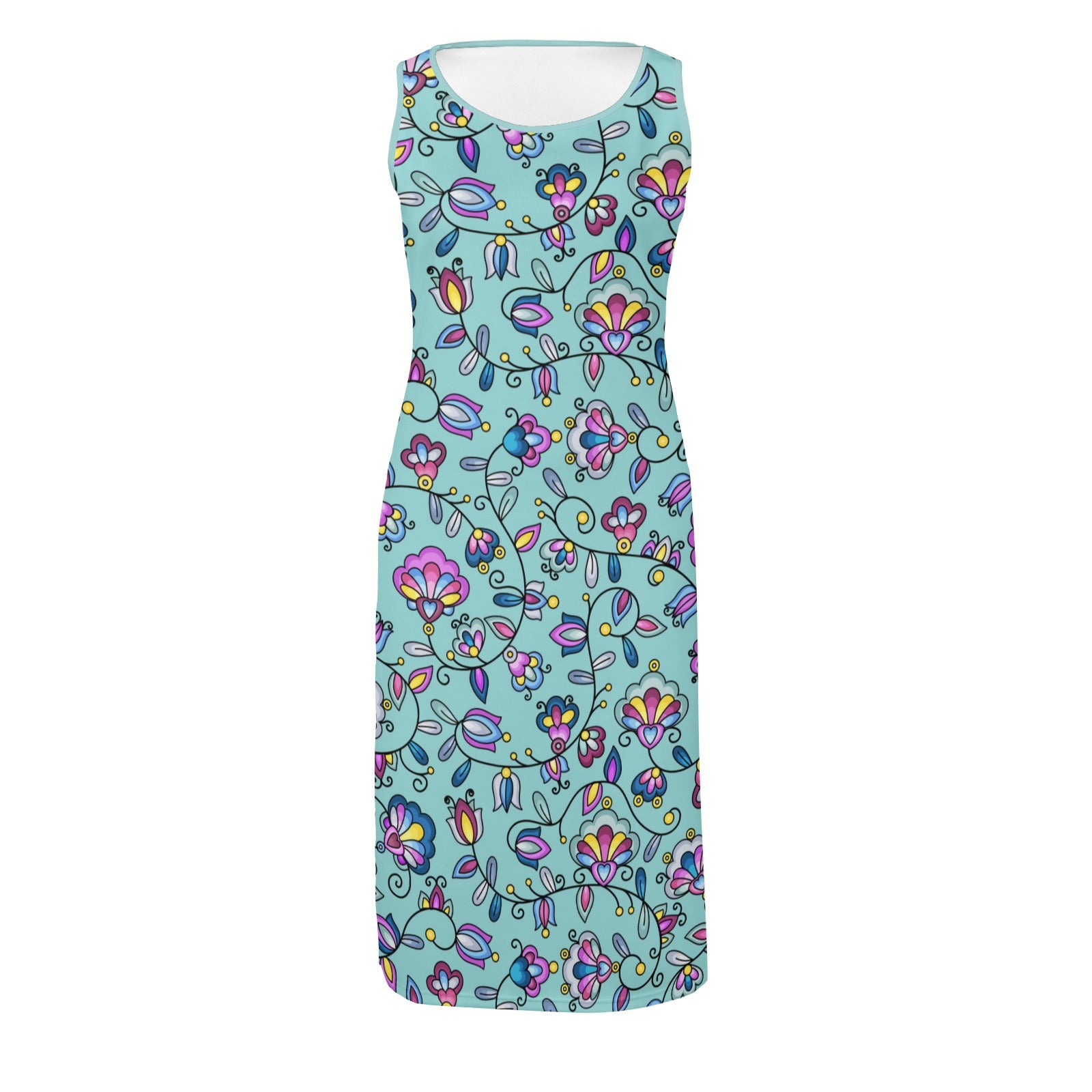 Autumn Bundle Blessing Turquoise Phaedra Sleeveless Open Fork Long Dress