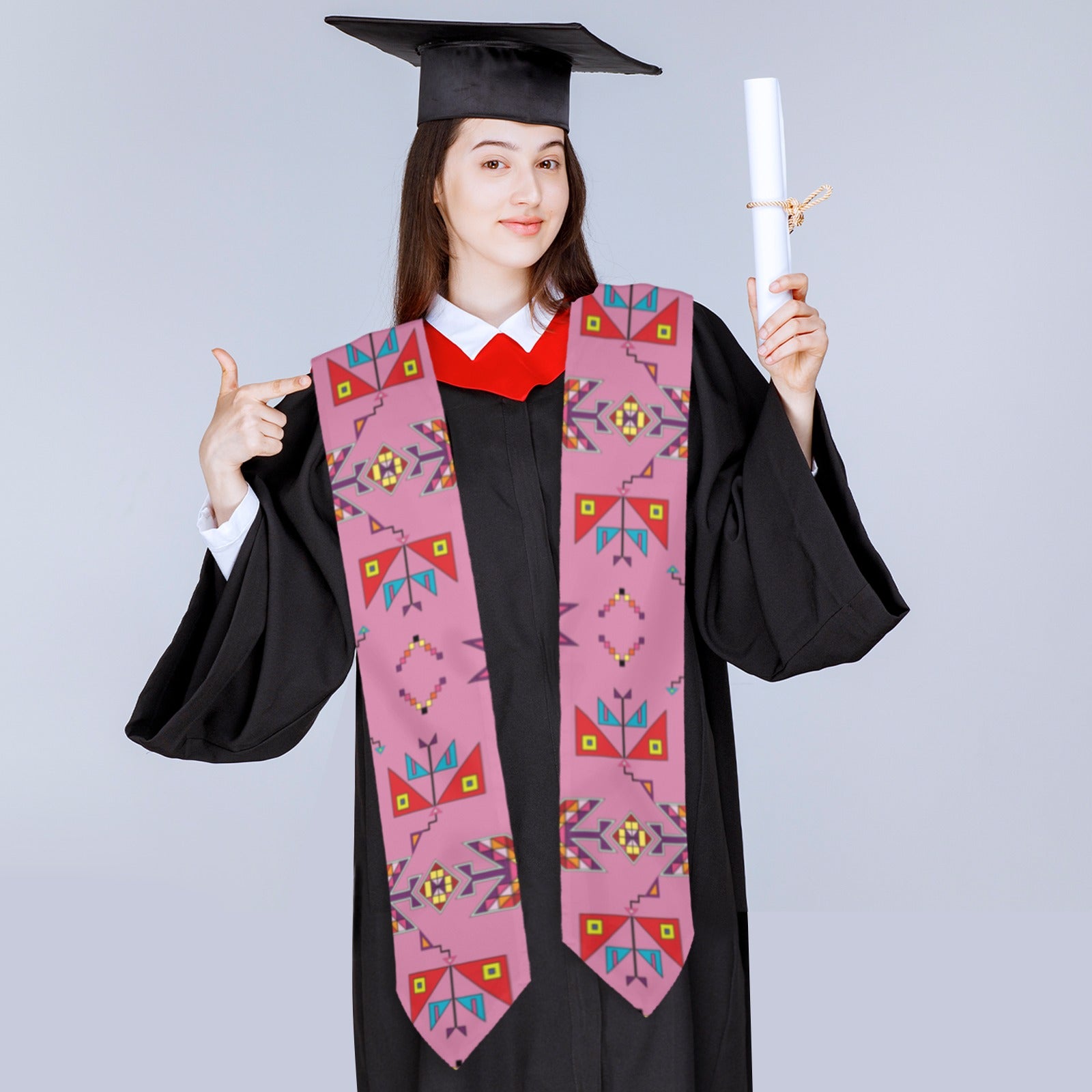 Scattered Generations Pink Graduation Stole