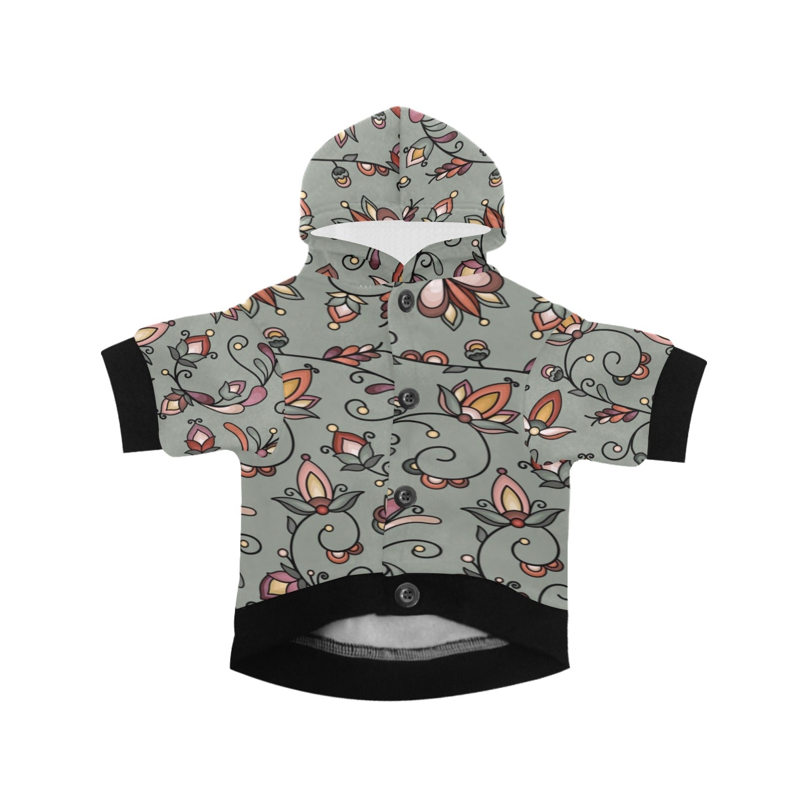 Burnt Sky Petals Green Pet Dog Hoodie