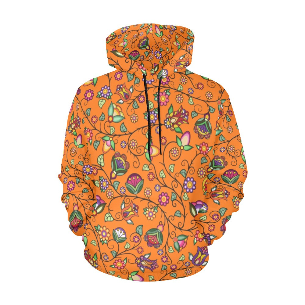 Heartbeat Petals Orange Hoodie for Men (USA Size)