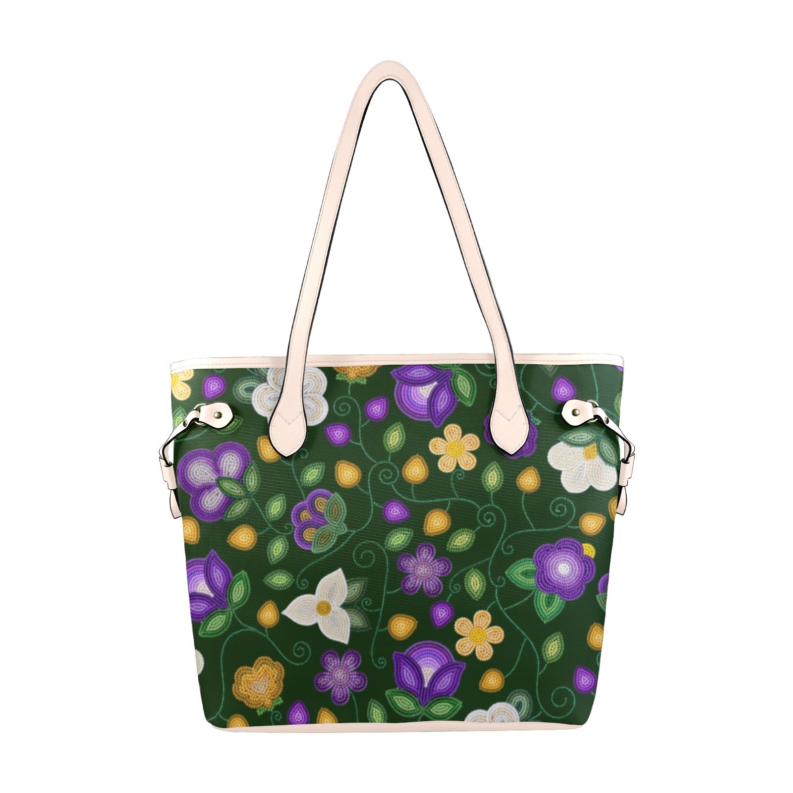 Midnight Moss Bloom Forest Clover Canvas Tote Bag