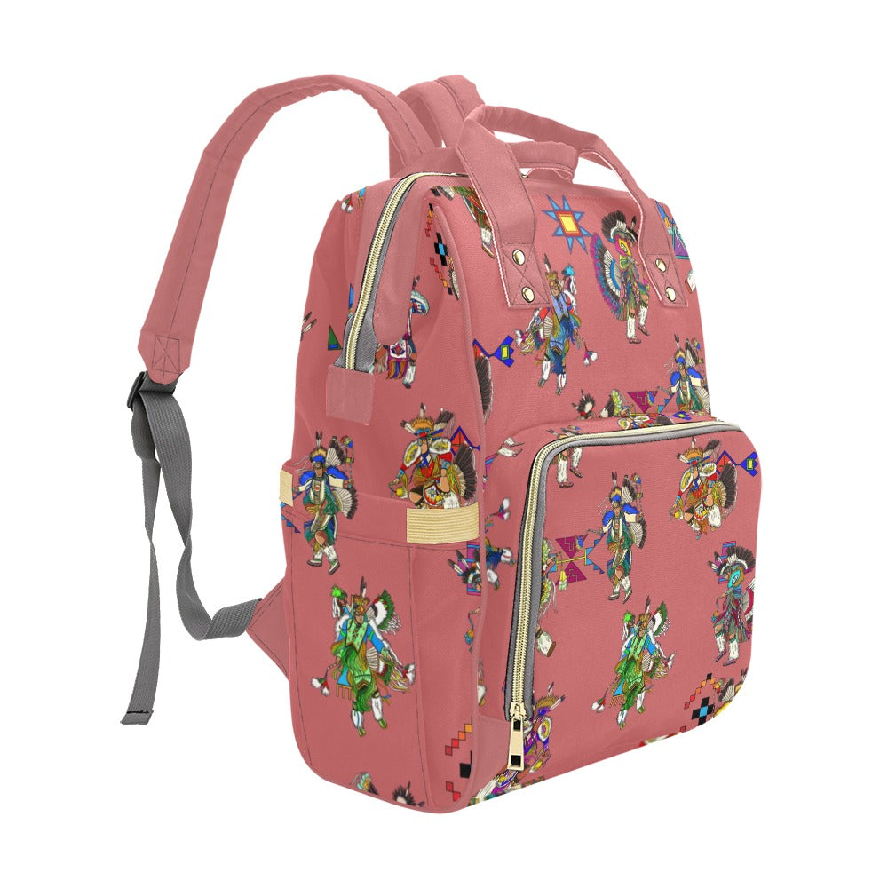 Men's Fancy Dancers Terra Cotta Multi-Function Diaper Backpack/Diaper Bag