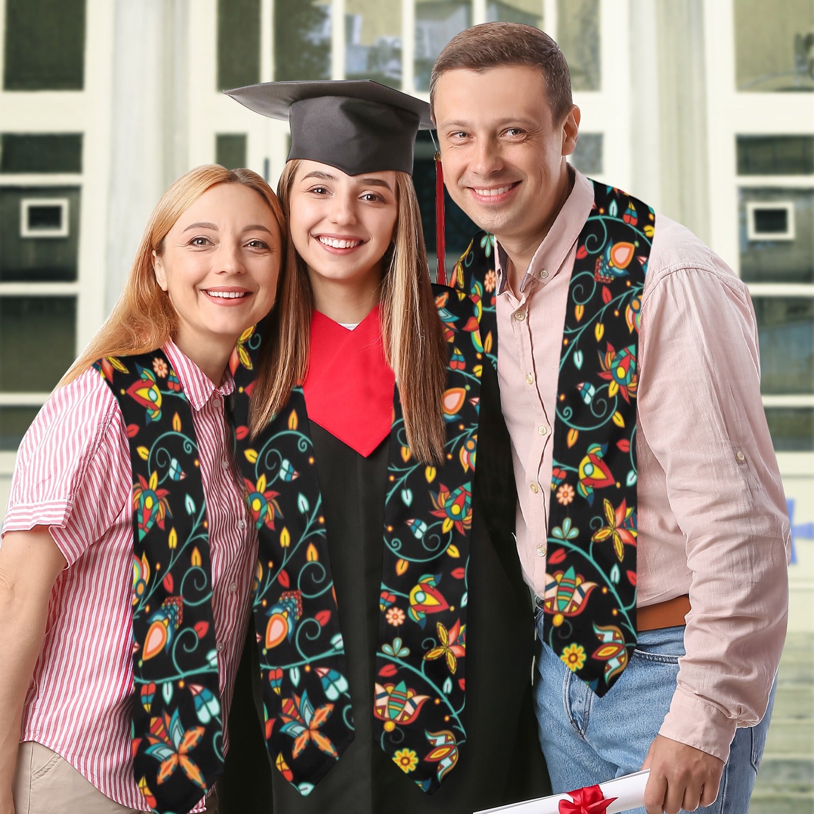 Thorny Path Black Graduation Stole