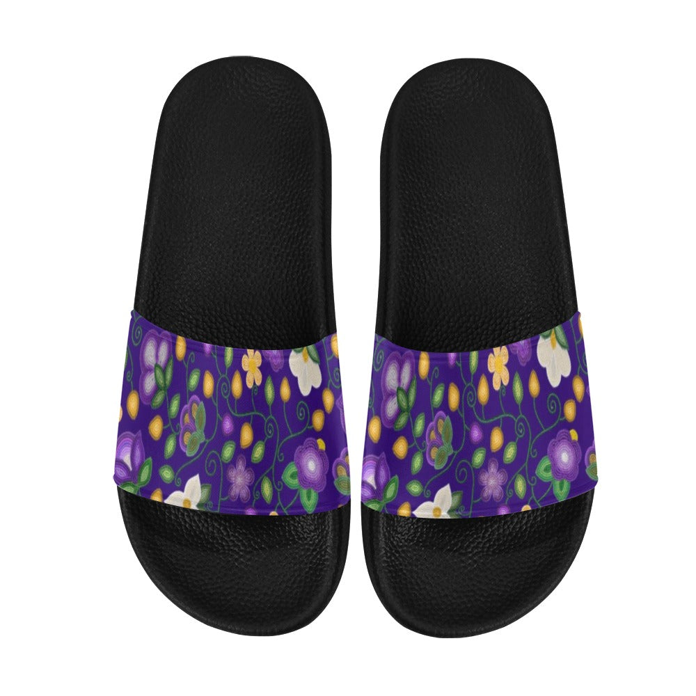 Midnight Moss Bloom Aubergine Men's Slide Sandals