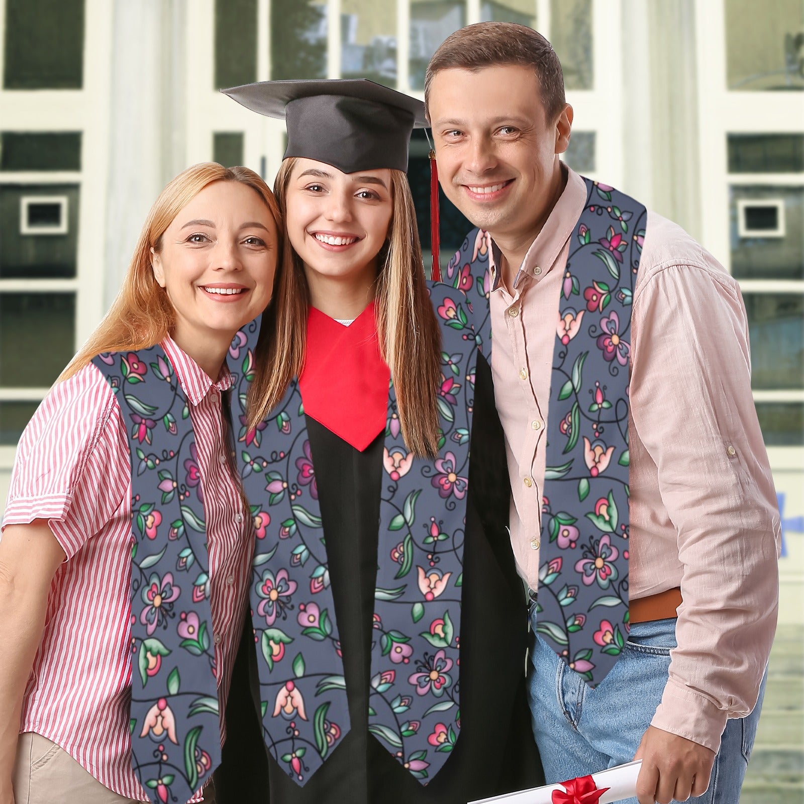 Amber Evening Garland Blue Graduation Stole